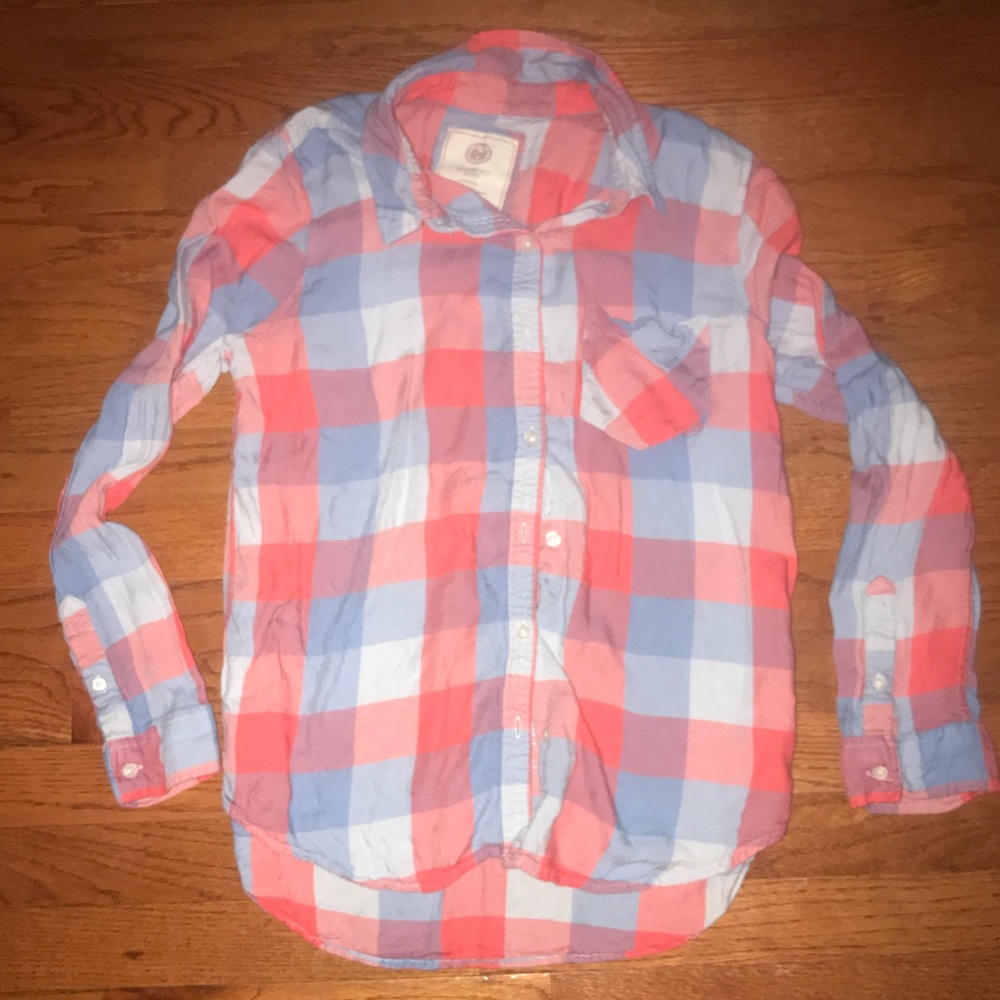 Pink and blue flannel